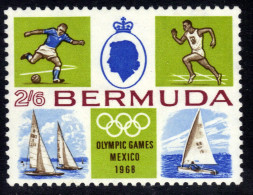 Bermuda 1968 QE2 2/-6d Olympic Games Mexico Umm SG 223 ( M1493 ) - Bermuda