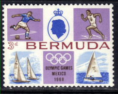 Bermuda 1968 QE2 3d Olympic Games Mexico Umm SG 220 ( J1449 ) - Bermudes