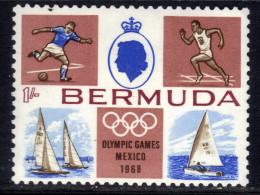 Bermuda 1968 QE2 1/-d Olympic Games Mexico Umm SG 221 ( L1337 ) - Bermuda