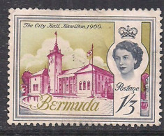 Bermuda 1962 - 68 QE2 1/-3d City Hall Hamilton Used SG 172 ( B697 ) - Bermudes