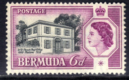 Bermuda 1959 QE2 6d Perots Post Office MNG SG 156 ( L207 ) - Bermudes