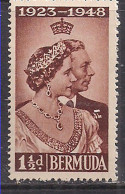 Bermuda 1948 KGV1 1 1/2d Brown Silver Wedding Umm SG 125 ( D907 ) - Bermuda