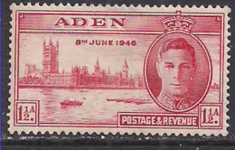 Aden 1946 KGV1 1 1/2a Victory Carmine MM SG 28 ( C543 ) - Aden (1854-1963)