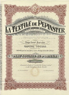 Titre De 1921 - La Textile De Pépinster - Société Anonyme  - Déco - Blanco - Industrie