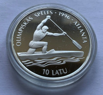 Latvia , Lettland , Lettonia SILVER PROOF 10 LATU COIN 1994 YEAR ATLANTA OLYMPIC GAMES - Lettonia