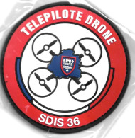 Ecusson PVC SAPEURS POMPIERS TELEPILOTE DRONE SDIS 36 - Pompiers