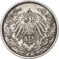 Empire Allemand, 1/2 Mark, 1918, Berlin, Argent, TTB, KM:17 - 1/2 Mark