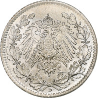 Monnaie, GERMANY - EMPIRE, 1/2 Mark, 1918, Munich, SUP, Argent, KM:17 - 1/2 Mark