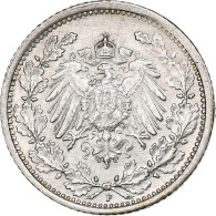 Empire Allemand, 1/2 Mark, 1918, Stuttgart, Argent, TTB, KM:17 - 1/2 Mark