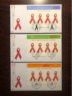 UNITED NATIONS UN UNO NY GENEVA VIENNA FDC COVER 2011 YEAR AIDS SIDA HEALTH MEDICINE STAMPS - New York/Geneva/Vienna Joint Issues