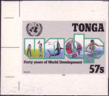 Tonga 1990 Cromalin Proof - Sports - Golf Fishing Sailing Surfing - 4 Exist - Tonga (1970-...)