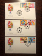 UNITED NATIONS UN UNO NY GENEVA VIENNA FDC COVER 2018 YEAR WHO WHD HEART MEDICAL HEALTH MEDICINE STAMPS - Emissions Communes New York/Genève/Vienne