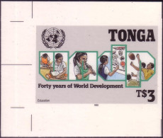 Tonga 1990 Cromalin Proof - Children - Music - Book - School - Sports - UN Help - 4 Exist - Tonga (1970-...)