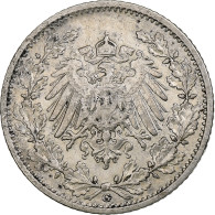 Monnaie, GERMANY - EMPIRE, 1/2 Mark, 1905, Karlsruhe, TB+, Argent, KM:17 - 1/2 Mark