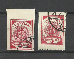 LETTLAND Latvia 1919 Michel 3 B Imperf + Perf 9 3/4 At Bottom Margin O - Lettonie