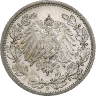 Empire Allemand, 1/2 Mark, 1905, Stuttgart, Argent, TTB+, KM:17 - 1/2 Mark