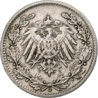 Empire Allemand, 1/2 Mark, 1905, Hambourg, Argent, TB+, KM:17 - 1/2 Mark