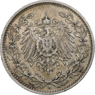 Monnaie, GERMANY - EMPIRE, 1/2 Mark, 1905, Munich, TB+, Argent, KM:17 - 1/2 Mark