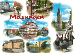 73201540 Melsungen Fulda Fachwerkhaeuser Gaenseliesel Turm Brunnen Bruecke  Mels - Melsungen