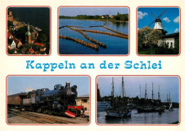 73195615 Kappeln Schlei Panorama Muehle Eisenbahn Segelschiffe Kappeln Schlei - Kappeln / Schlei