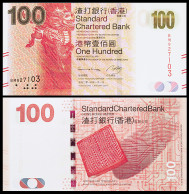 Hong Kong 2014 Banknotes 100 Dollars Standard Chartered Bank UNC Banknote Kylin - Hongkong