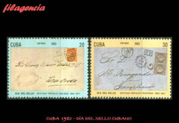 CUBA MINT. 1982-08 DÍA DEL SELLO CUBANO. SOBRES CIRCULADOS - Unused Stamps