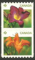 Canada Daylilies Lis De Jardin Coil Roulette Annual Collection Annuelle MNH ** Neuf SC (C25-28ii) - Neufs