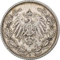 Empire Allemand, 1/2 Mark, 1906, Stuttgart, Argent, TTB+, KM:17 - 1/2 Mark