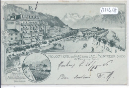 MONTREUX- NICODET HOTEL DU PARC & DU LAC- MAISON DEQUIS- LITHO - Montreux