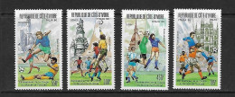 COTE D'IVOIRE 1989 FOOTBALL YVERT N°PA121/124   NEUF MNH** - 1990 – Italia