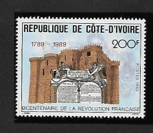 COTE D'IVOIRE 1989   REVOLUTION FRANCAISE YVERT N°832  NEUF MNH** - Franz. Revolution