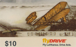 US, GTS, Lufthansa  FlyDRIVE, $10 Phonecard 1993, Mint With Manual, Airoplane - Sonstige & Ohne Zuordnung