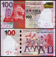 Hong Kong Paper Money 2010-2016  Banknotes 100 Dollars HSBC Bank UNC Banknote "Lion" Issue Marching Band - Hongkong