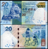 Hong Kong Paper Money 2010-2016  Banknotes 20 Dollars HSBC Bank UNC Banknote Mid Autumn Festival - Hongkong