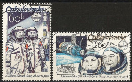 Czechoslovakia 1979 - Mi 2489/90y - YT 2318/19a ( Russian/Czech Space Flight ) Fluorescent Paper - Used Stamps