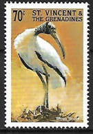 St Vincent & The Grenadines - MNH ** 1998 :  Wood Stork  -  Mycteria Americana - Picotenazas & Aves Zancudas