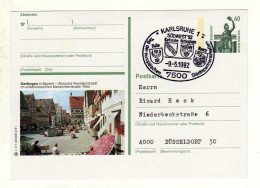 Carte ALLEMAGNE DEUTSCHE BUNDESPOST Oblitération 7500 KARLSRUHE 1 09/05/1992 - Postales Ilustrados - Usados