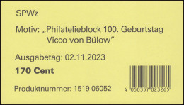 Block 92 Geburtstag Von Bülow Und Loriot - Beipackzettel - Otros & Sin Clasificación
