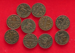 COLLECTION LOT GERMANY EAST AFRICA 1 HELLER 10PC 40G #xx40 1021 - Africa Orientale Tedesca