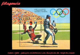 CUBA MINT. 1984-21 JUEGOS OLÍMPICOS LOS ÁNGELES 84. HOJA BLOQUE - Unused Stamps