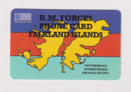 FALKLAND ISLANDS - Military Use Rectangular Logo Remote Phonecard - Falklandeilanden