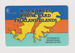 FALKLAND ISLANDS - Military Use Circular Logo Top Left Remote Phonecard - Islas Malvinas