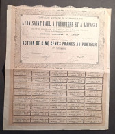 ACTION DE 500 FRANCS - CHEMIN DE FER  - LYON-SAINT-PAUL A FOURVIERE ET A LOYASSE - Transport