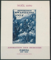 Rwanda (1970) - BL22 Non Dentelé (imperfored) + Double Impression. TB / Noel 1970 - Nuevos