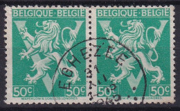 Lion EN PAIRE EGHEZEE 1945 - Used Stamps