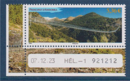 Andorre France, Pont Tibetà De Canillo, Pont Suspendu, Coin De Feuillet Daté 07.12.23 - Unused Stamps