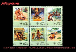 CUBA MINT. 1985-07 EXPOSICIÓN FILATÉLICA ESPAMER 85. INDÍGENAS CUBANOS - Unused Stamps