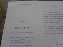 Doodsprentje/Bidprentje   Leonie DILLEN   Balen 1910-2002 Mol  (Wwe Jan MARIEN) - Religion & Esotérisme