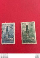 Timbres France 1942 - Arras Le Beffroi - 1 Vert + 1 Bleu - Used Stamps