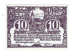 **notgeld   Austria   Riied Im Traunkreis  10 Heller  836/1a - Austria